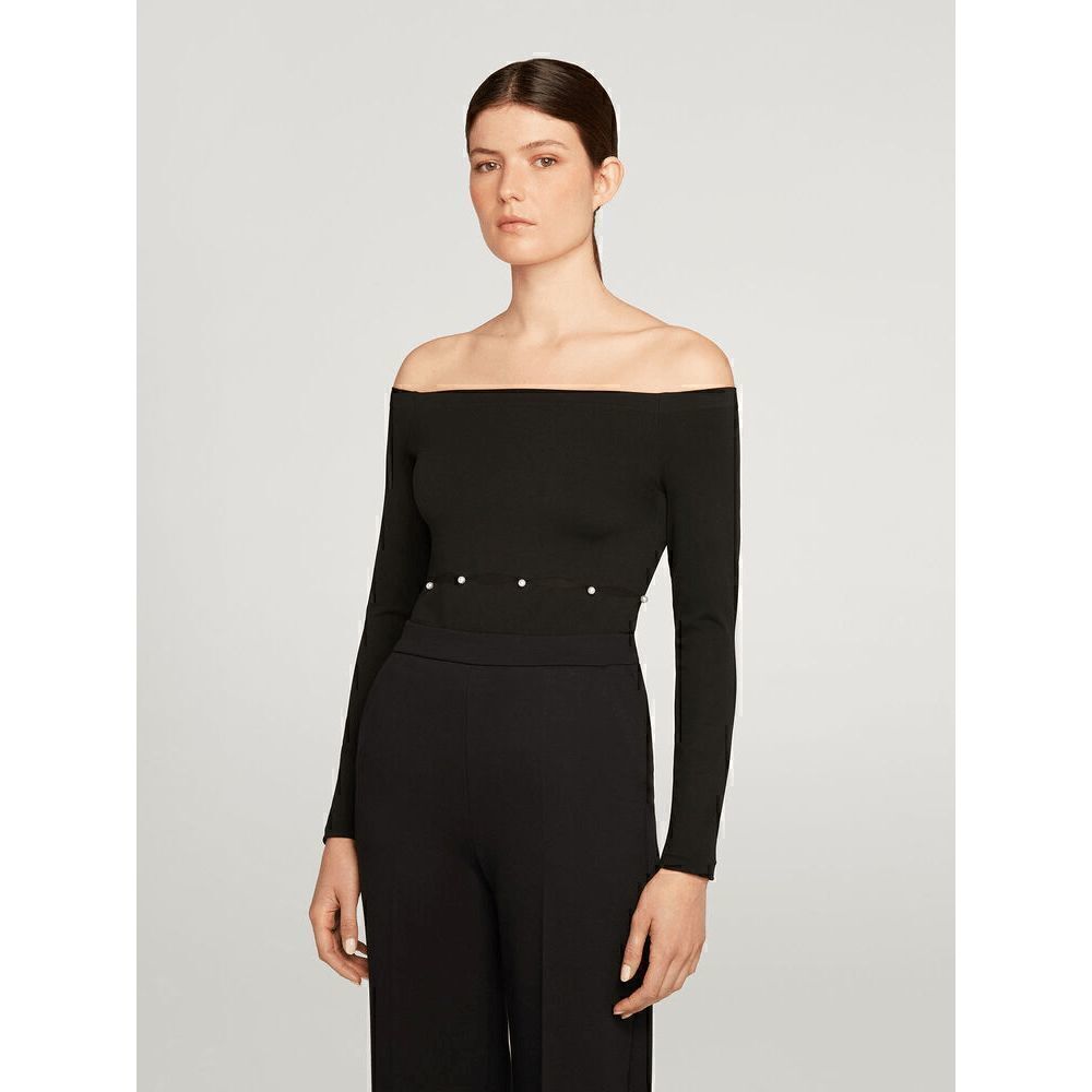NWT Wolford Linda Pullover Top Pearl Black XS